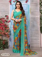 Georgette Printed Saree for Women 