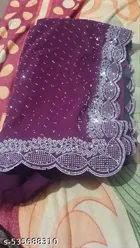 Georgette Saree for Women, Wine 