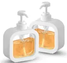 Plastic Refillable Liquid Soap Dispenser for Bathroom (Multicolor, 300 ml) (Pack of 2)