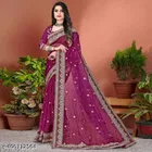 Georgette Saree for Women, Purple 