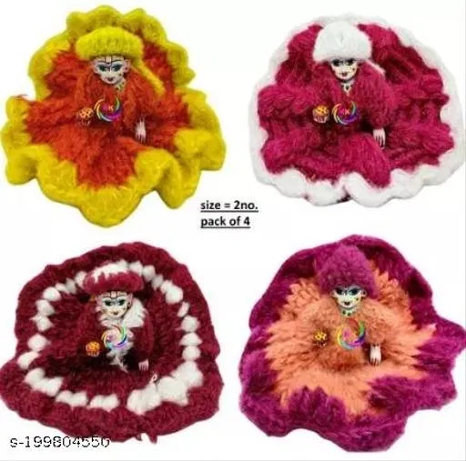 Laddu Gopal Woolen Dress, Multi, Pack of 4