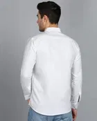 Cotton Blend Solid Shirt for Men, White 