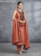 Embroidered Punjabi/All Over Suits Semi-Stitched Suits 