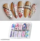 10 Rolls Nail Foil Transfer Sticker DIY Holographic Nail Decoration, 10 Designs Laser Nail Foil Wraps Decal for Fingernails Women, 4x100CM Each roll 