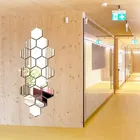 Acrylic Hexagon Shaped Wall Mirror Stickers 