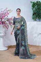 Georgette Printed Saree for Women 