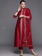 Ethnic Motifs Solid Kurti Set for Women 