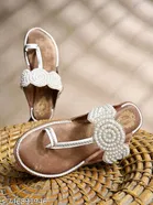 Shoetopia Flat Brown Embellished Size 8.0