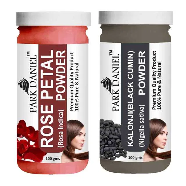Park Daniel Pure & Natural Rose Petal Powder & Kalonji(Black Cumin) Powder (Pack Of 2, 100 g) (SE-1038)