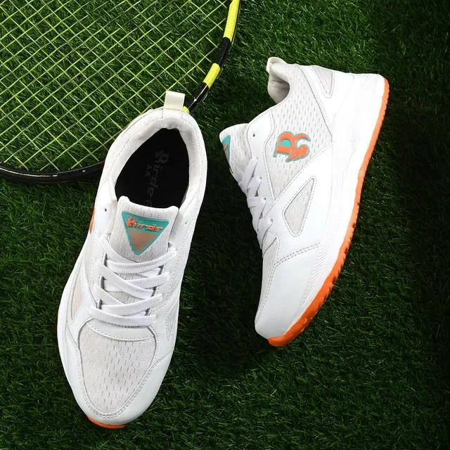 Sports Shoes for Men (Orange & White, 7)