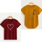 Cotton Blend Round Neck T-Shirt for Women, Pack of 2 (Multicolor, Xxs)