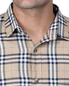 Cotton Blend Full Sleeves Chequered Shirt for Men 