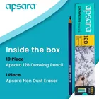 Apsara Drawing Pencils 12B, Special Impregnated Lead, Glide Effortlessly Across, Sketch Art Graphite Sketching, Shading & Drawing, Non-toxic and Safe to Use, Easy to Sharpen 