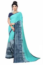 कनूड़ा फैंसी विमेंस जॉर्जेट फ्लावर प्रिंटेड साड़ी 