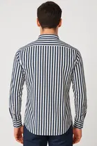 Cotton Blend Striped Shirt for Men 