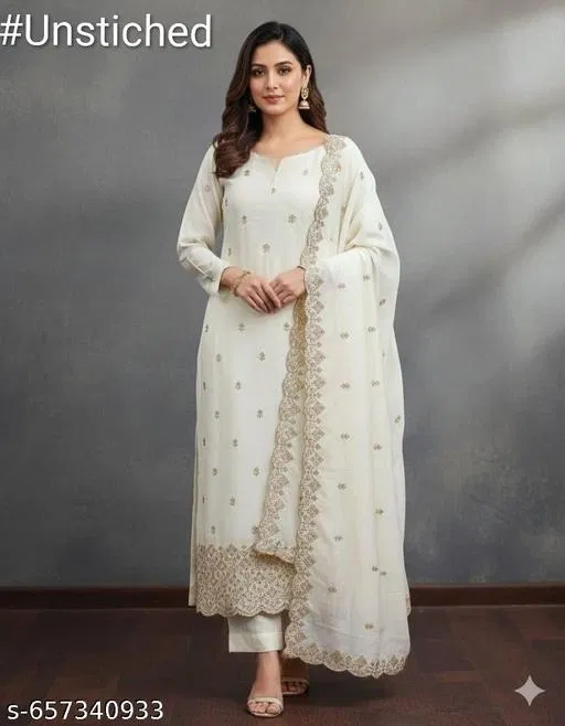 Vichitra Silk Pakistani Suits for Women (Multicolor, 6.25 meter (L)
