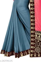 Lycra Solid Saree For Women, Multicolor