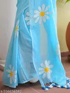 Lien Printed Saree for Women, Blue 