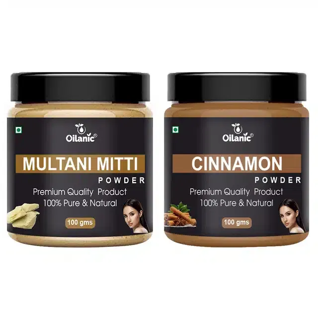 Natural Multani Mitti & Cinnamon Powder for Skin & Hair (Pack of 2, 100 g)