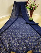 Net Solid Saree for Women 