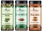 Herbs Library Green Coffee Beans, Chia Seeds and Raw Flax Seeds 