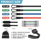  Ankle Straps Resistance Loop Bands Set ,Multicolour