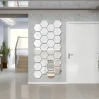 Acrylic Hexagon Shaped Wall Mirror Stickers 