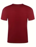 Polyester Printed Half Sleeves T-Shirts For Men, Red 