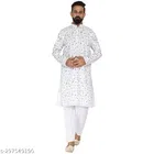 Cotton Printed Kurta with Pyjama for Men 