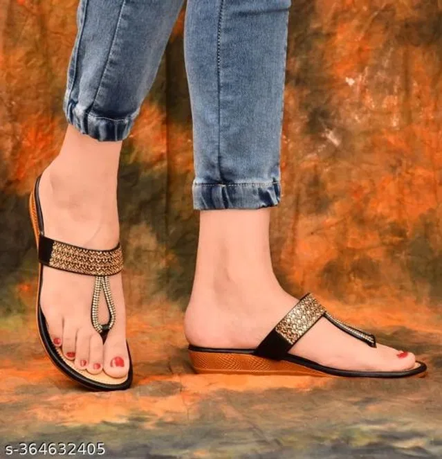Flats for Women (Black & Beige, 7)