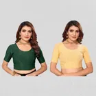 Half Sleeves Stitched Blouse for Women (Pack of 2) (Multicolor, 30)