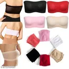 Cotton Blend Mesh Bandeau for Women, Pack of 6 
