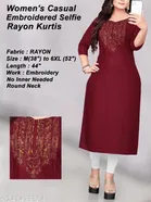 Rayon Solid Kurti for Women 