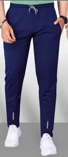 Polyester Blend Regular Fit Track Pants for Men (Blue, 30)