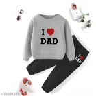 Cotton Blend Printed Clothing Set for Boys, Grey 