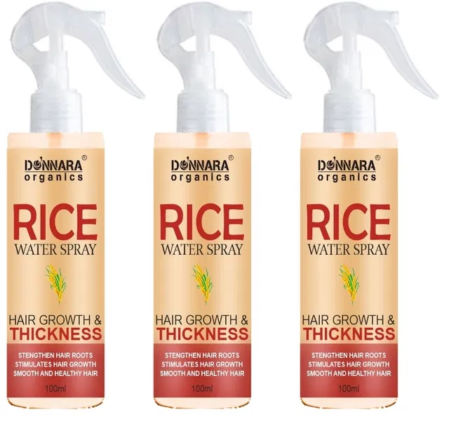 Donnara Organics Rice Water Hair Spray (100 ml, Pack of 3)