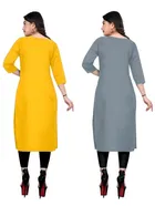 Crepe Solid Kurtis for Women 
