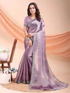 Chiffon Embellished Saree for Women, Purple (6.3 m)