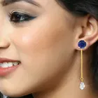 Designer Gold Plated Chain Drop Earrings Set for Women & Girls 