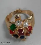 Meru Ring with Navratan Meru Ring Combo for Men, Pack of 2 