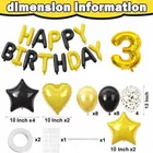 3rd Happy Birthday Balloon Decoration Kit Golden & Black, Set Of 1