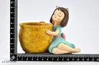 Terracotta Decorative Cute Girl Plant Holder for Home Decor 