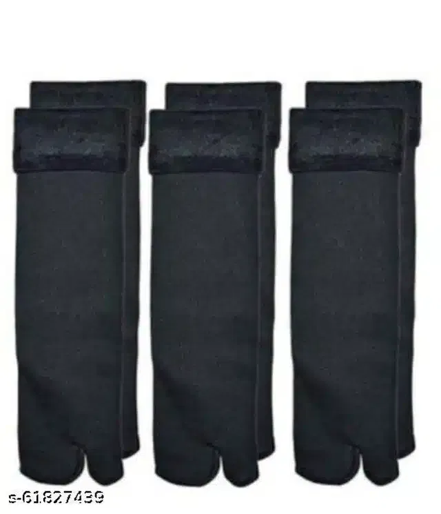 Velvet Socks for Women (Black, Pack of 3)