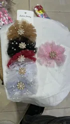 Kids Floral Multicolor Hairband, Pack of 3 (Black, White, Pink)
