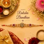 Designer Moti Rakhi for Brother Multicolor