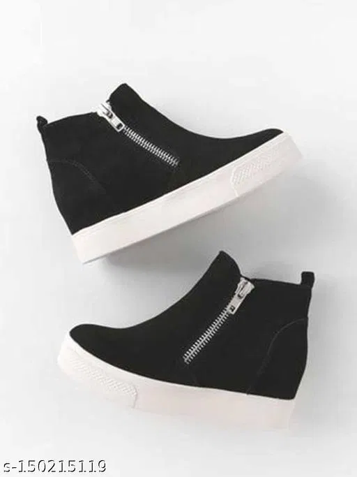 Shoetopia Solid Canvas Flat boots Black (IND-7)