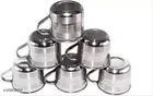 Stainless Steel Cup (Silver, 180 ml) (Pack of 6)