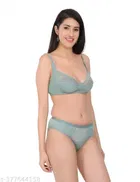 Polycotton Bra with Panty for Women 