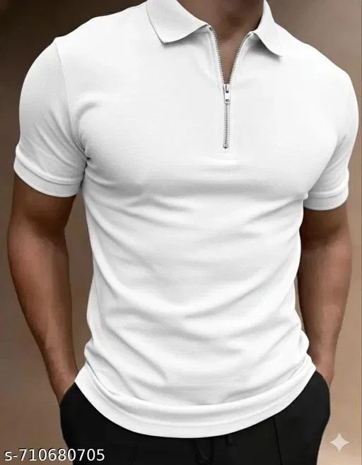 Poly Blend T-shirt for Men, White (XL)