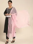 Embroidered Kurta Set with Dupatta for Women 